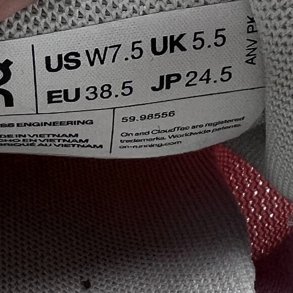 On Running Pink and White Women's Sneakers - Picture 10 of 10